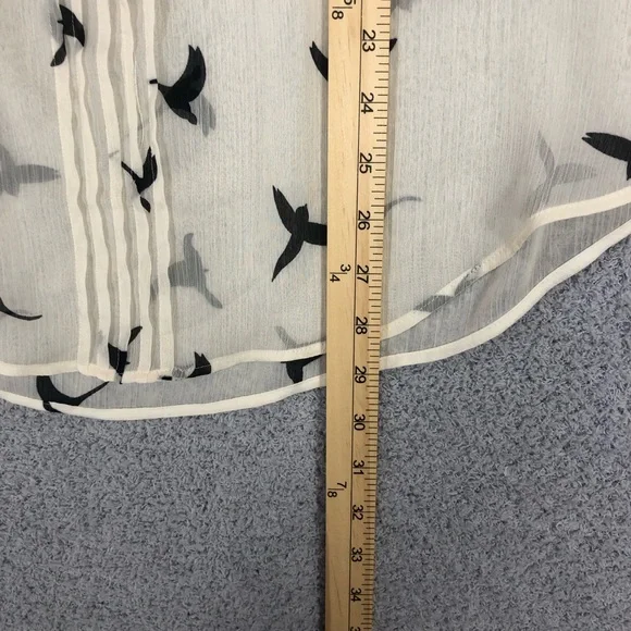 Tank Top Blouse Size XL Bird Print Sheer Lightweight Flowy - Picture 13 of 13